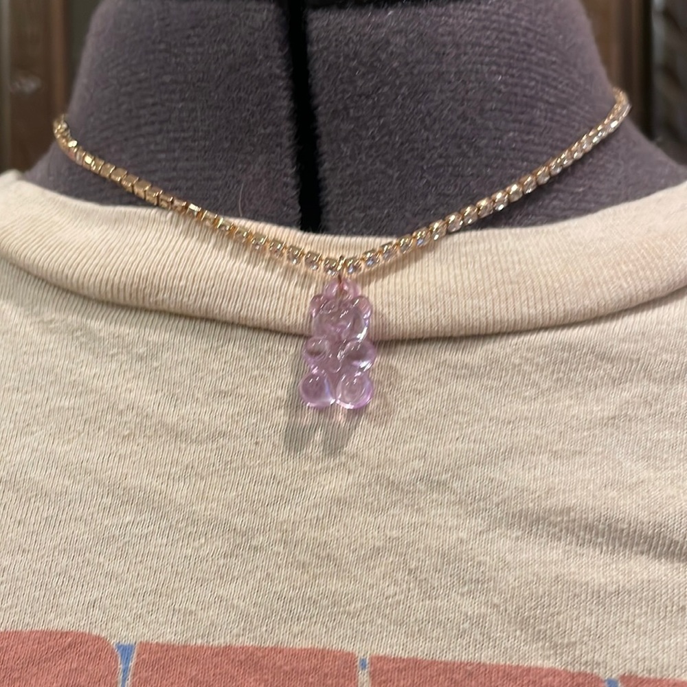 This is new a purple, gummy bear choker necklace